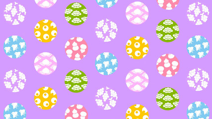 Japanese traditional ball pattern,Purple