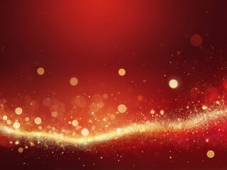abstract Twinkle artistic with Golden Sparkle on Red Gradient Christmas And New Year wallpaper background