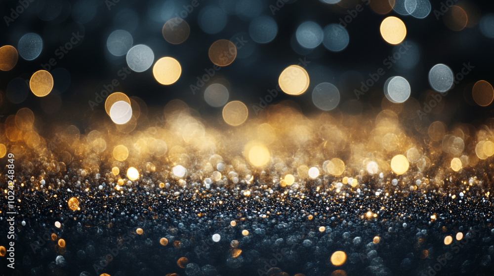 Poster a shimmering display of glittering lights in dark background. this captivating image showcases beaut