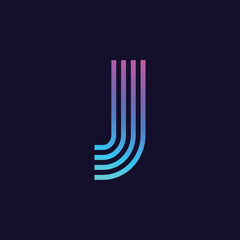 J letter initial icon logo design vector template