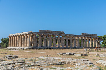 Obraz premium Temple d'Héra, à Paestum, Italie