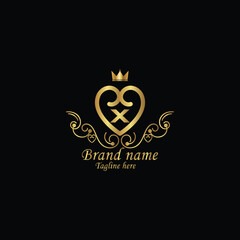 creative initial x latter logo design with modern business vector template, luxury x latter  logo , creative isolate  x monogram latter logo , crow logo , royal logo with golden color  and  new design
