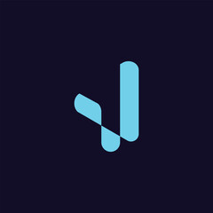 J letter initial icon logo design vector template
