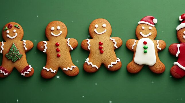 various of gingerbread cookies for christmas