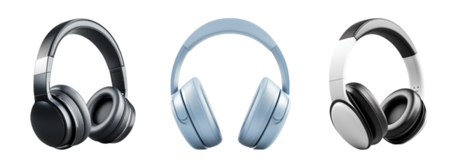 Isolated Headphones on Transparent Background