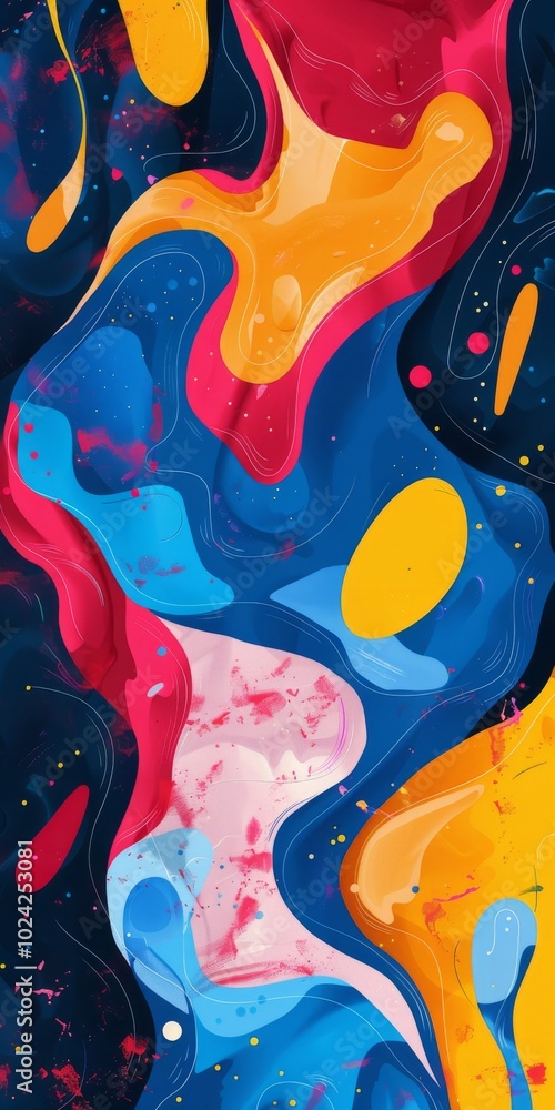 Poster Abstract lofi background with bold color combinations.