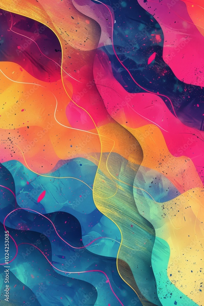 Wall mural Abstract lofi background with a mix of vibrant colors.