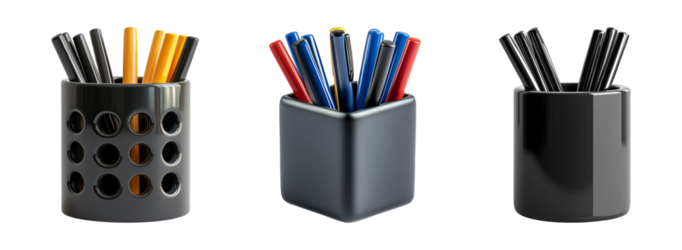 Isolated Pen Holders on Transparent Background - Powered by Adobe