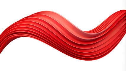 A dynamic red wave design, perfect for adding energy to any project, features smooth curves and gradients against a crisp white background, enhancing visual appeal.
