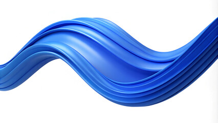 Flowing blue ribbon on white conveys motion and fluidity, perfect for creative design or as a backdrop, evoking themes of peace, water, or trust.