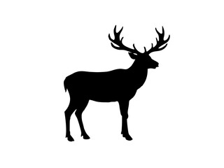 elk silhouette vector illustration black animal 