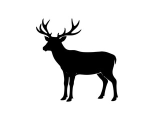 elk silhouette vector illustration black animal 