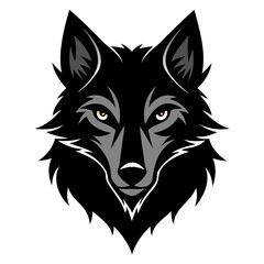 Wolf howling emblem black logo vector silhouette, Wolf head silhouette Vector illustration. Wolf Vintage Logo Stock Vector.