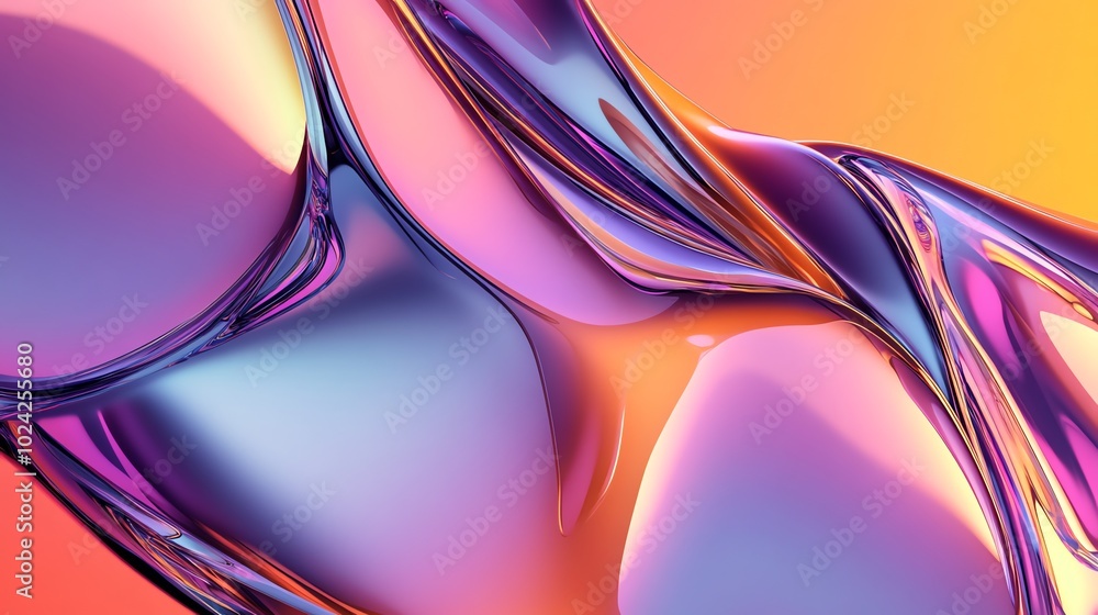 Poster abstract colorful fluid background with a glossy and vibrant texture.