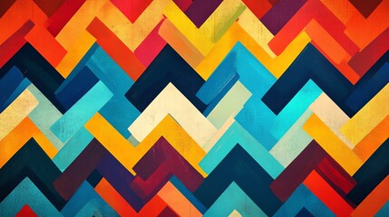 Abstract background with colorful zig zag pattern.