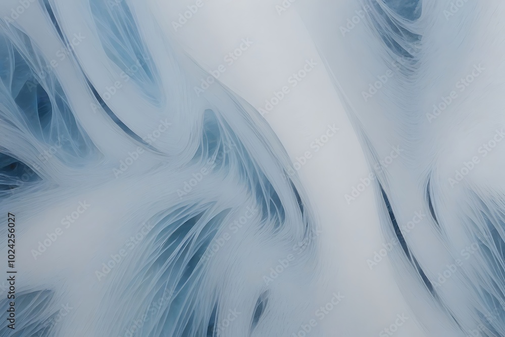 Poster abstract blue and white fluid texture with delicate patterns
