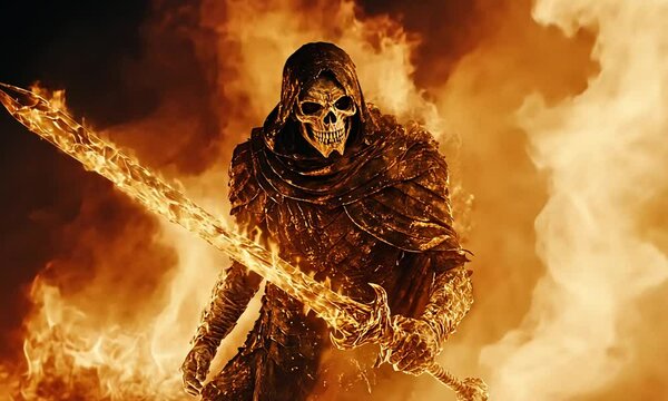 Flaming Skeleton Warrior