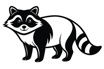 Solid color Raccoon animal vector design