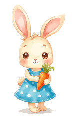 Fototapeta premium Cute Bunny Girl with Carrot