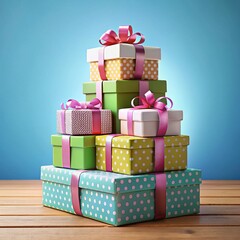 Obraz premium birthday gift box in a white background