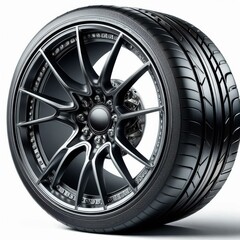 Obraz premium Wheels, tires and discs , Car tire isolated on white background, transparent png 
