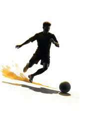 Obraz premium Silhouette Soccer Player in Action
