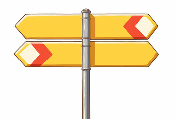 Yellow and Red Blank Signpost  

