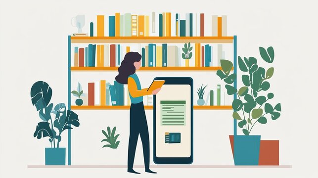 A person downloading the latest best-selling e-book onto their device, with easy access to thousands of books