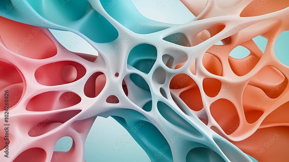 Aufkleber intricate abstract design with colorful organic patterns