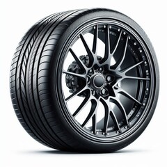 Fototapeta premium Wheels, tires and discs , Car tire isolated on white background, transparent png 