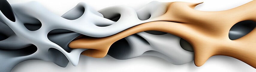 Obraz premium Abstract sculptural design showcasing fluid shapes and harmonious colors