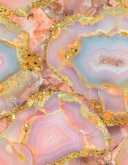 Agate Crystal Geode Gemstone Blush Gold