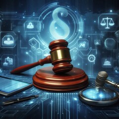 Digital Gavel Symbolizing Law and Technology