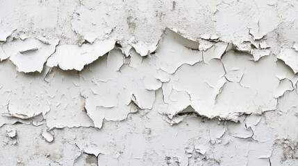 Obraz premium Panorama of Old cement wall painted white, peeling paint texture and background