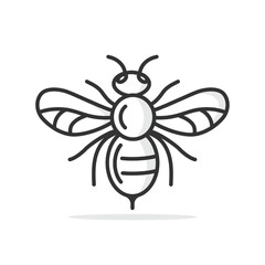 Bee outline icon isolated vector illustration.