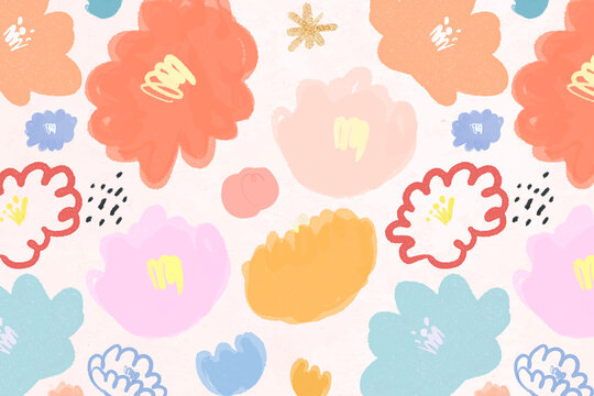 Blooming flower background vector floral illustration