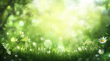 Obraz premium spring light green blur background, glowing blurred design, summer background for design wallpaper