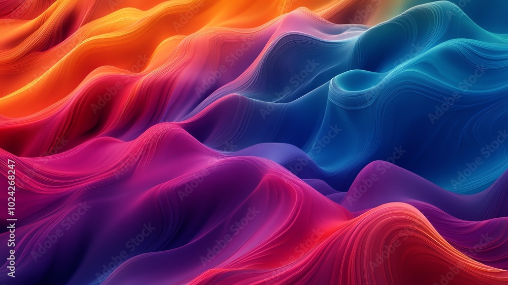 Aufkleber abstract colorful waves create a vibrant and dynamic background.