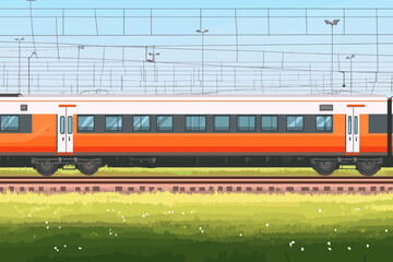 Naklejka premium train on the railway