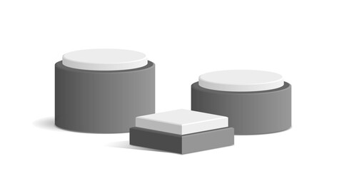 block and cylinder podium tube circle podium stage 3d Abstract minimal scene mockup products display, Stage showcase. Vector geometric forms
