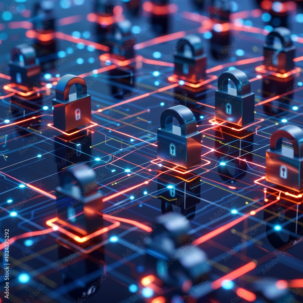 Poster abstract concept highlighting data security.