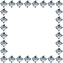 Blueberry cupcake watercolor illustration pattern on transparent background