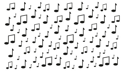 A vibrant pattern of musical notes filling the space with rhythm and harmony, creating a lively atmosphere