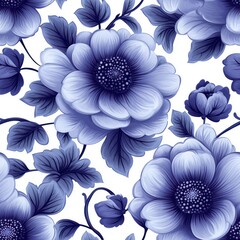 Seamless beautiful purple spring flowers pattern