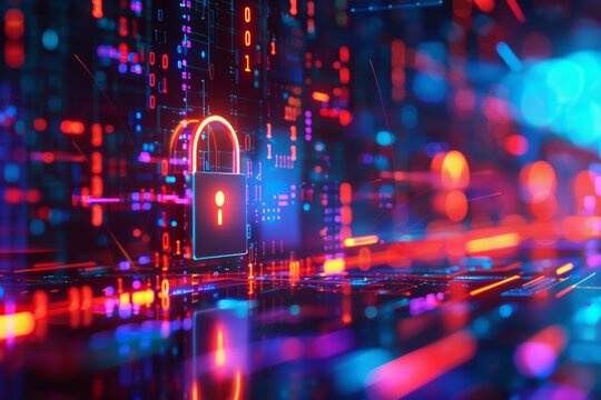 Abstract layout highlighting cyber security.