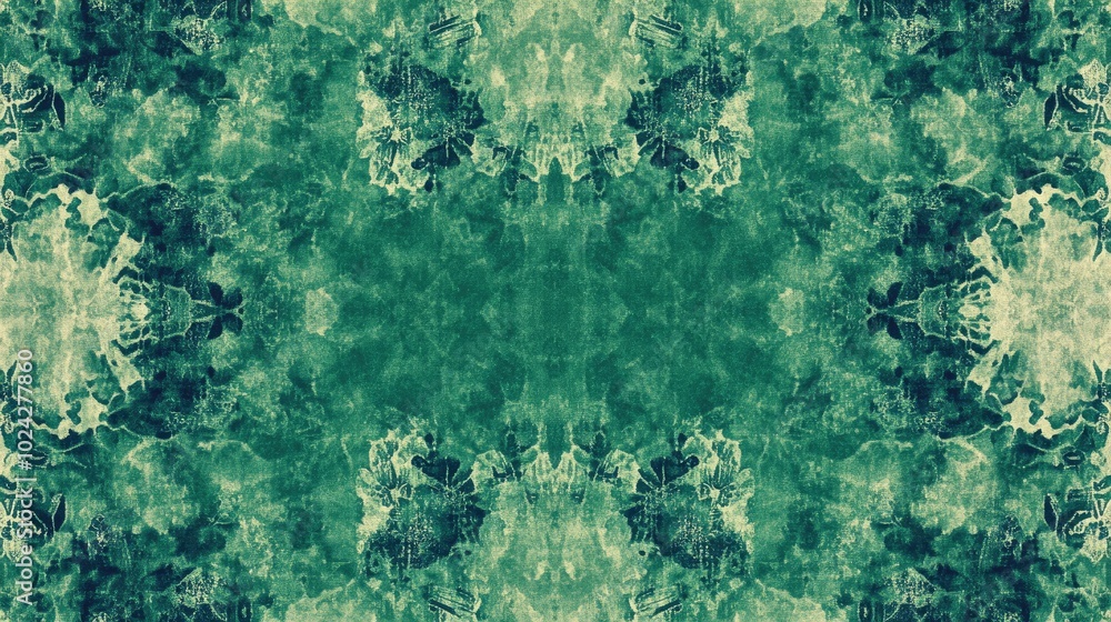 Aufkleber abstract grunge backdrop with a smooth green background seamless ethnic pattern featuring a vibrant 