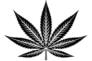 marijuana leaf silhouette vector art illustration