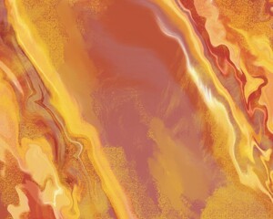 Orange and yellow liquid color oil paint. Marble Background.