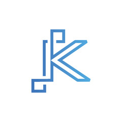 Letter M Techno Line logo icon vector