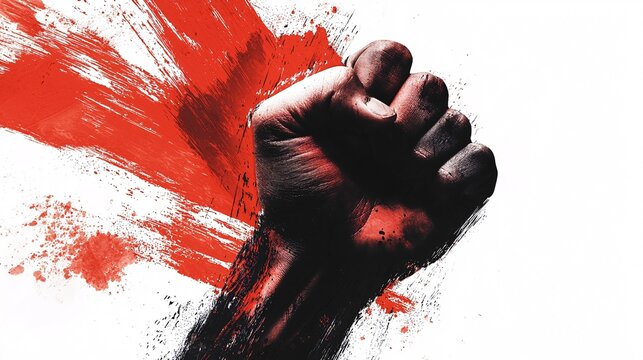 A striking poster template showcasing extremist themes, designed with generous space for powerful messages against a clean white backdrop.